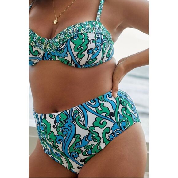 NEW Anthropologie Maeve Roseline Josiance Seamed Balconette High Waist Bikini - Picture 6 of 6